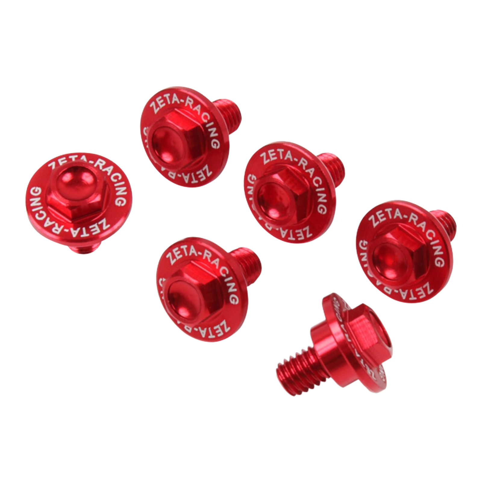 Zeta Fork Guard Bolt Set (6-Piece) - Honda Type 2 - Red - Image 1