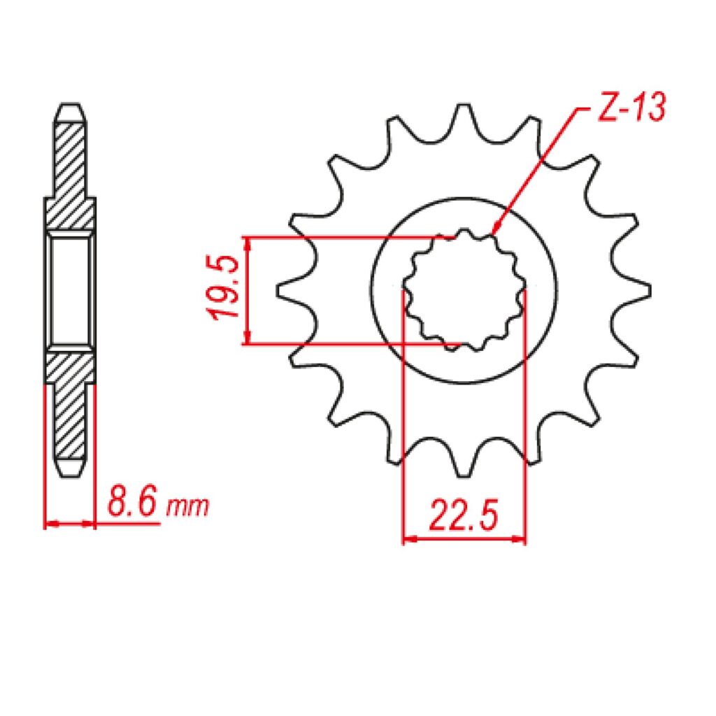 SPKT FRONT OE STEEL 1447 14T #520
