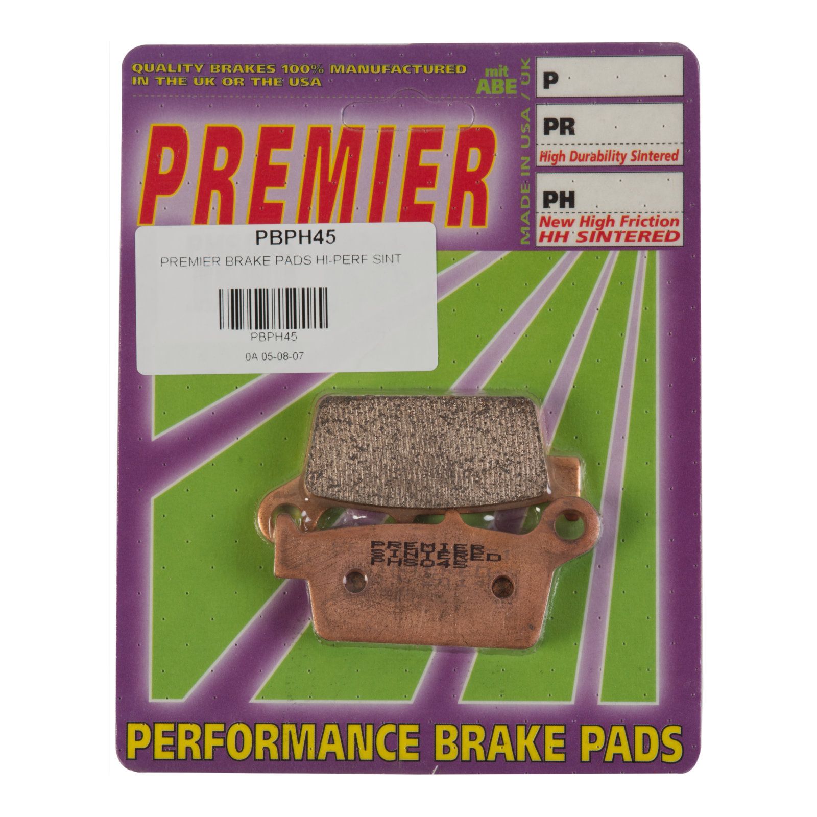 PREMIER BRAKE PADS HI-PERF SINT PH045 HON | KAW | SUZ | YAM - Image 1