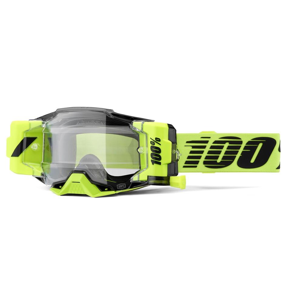 Armega Forecast Moto Motocross Goggle Neon Yellow - Clear Lens