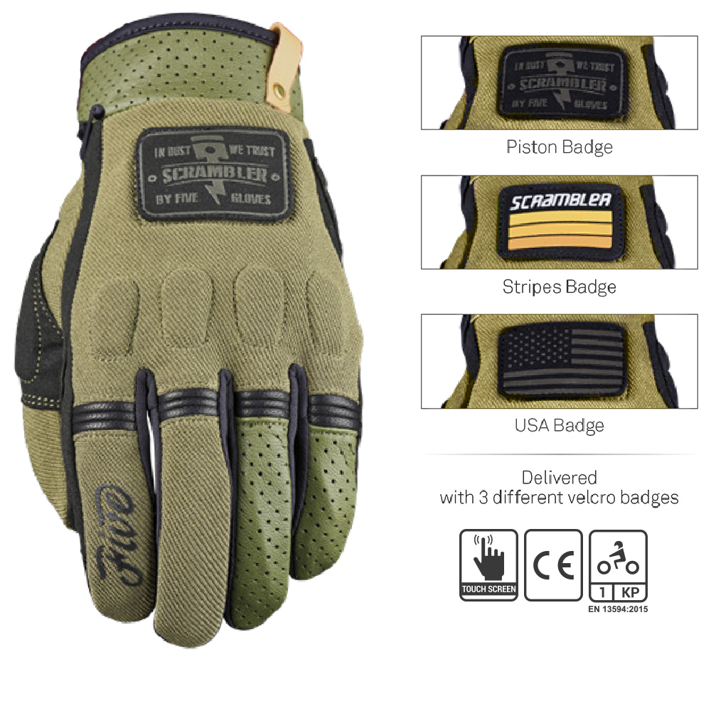 Five Scrambler Road Glove Khaki/Black