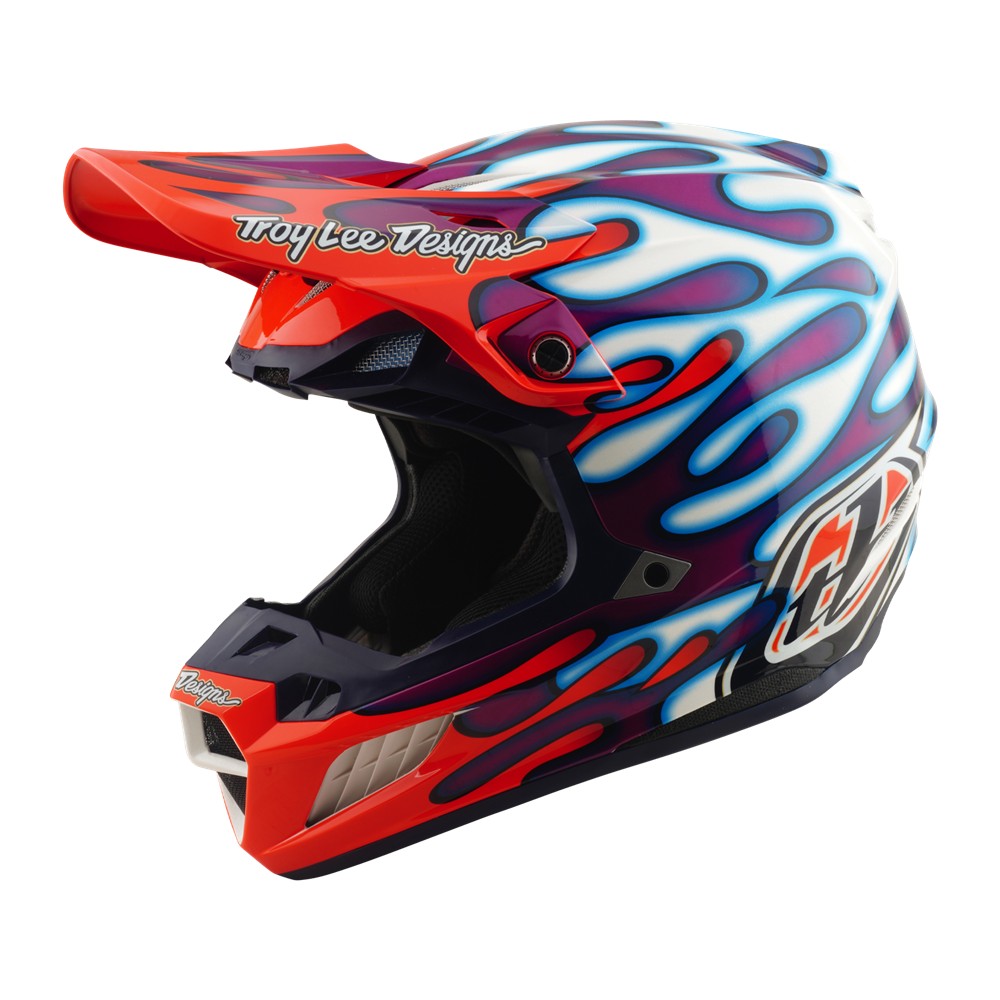 Troy Lee Designs SE5 ECE Composite Overspray Motocross Helmet Violet/White