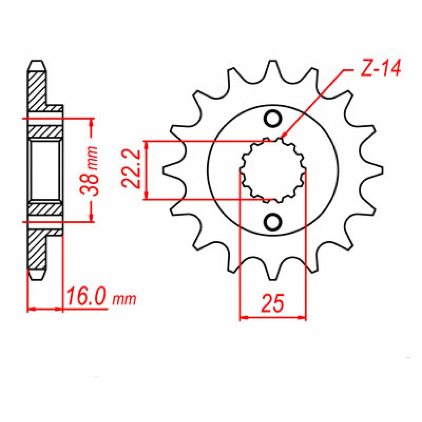 SPKT FRONT OE STEEL 736 15T #520 - Image 1