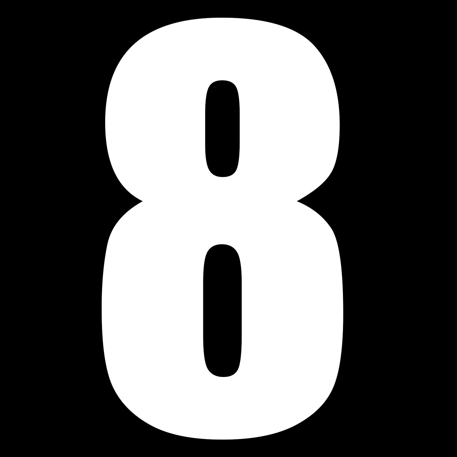 WHITES RACE NUMBER 6in VINYL #8 WHT PKT of 10 - Image 1