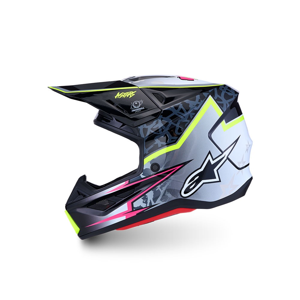 Alpinestars S-M7 Blaster Motocross Helmet Matte Black Black/Grey/White/Yellow