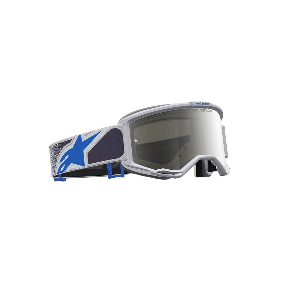 Alpinestars Vision 5 Drag Motocross Goggles Lilac/Blue Mirror Siliver Lens