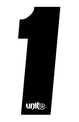 Unit 2011 Race Number 1 Sticker Black