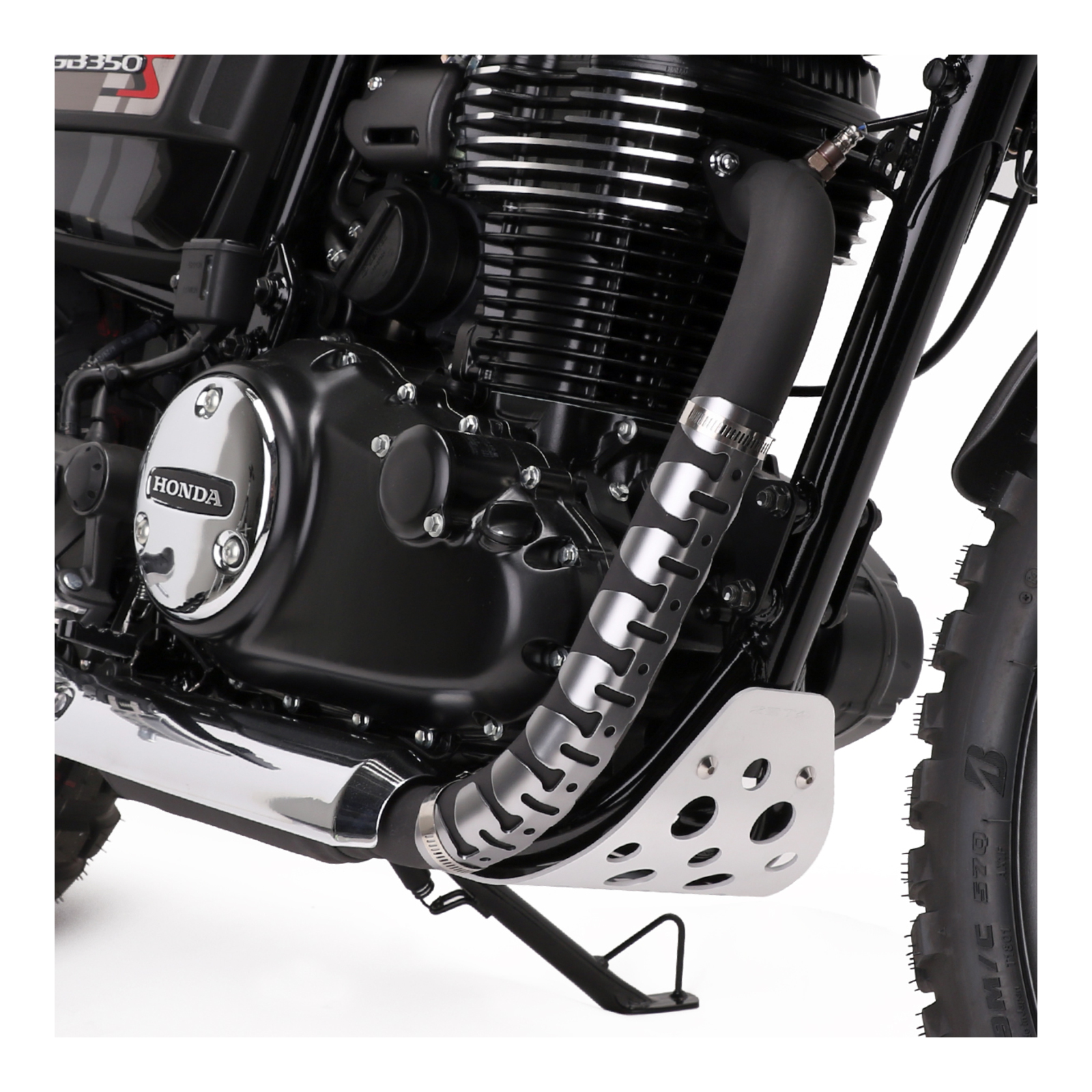 DRC Universal 4-Stroke Exhaust Pipe Guard - Titanium Color - Image 5
