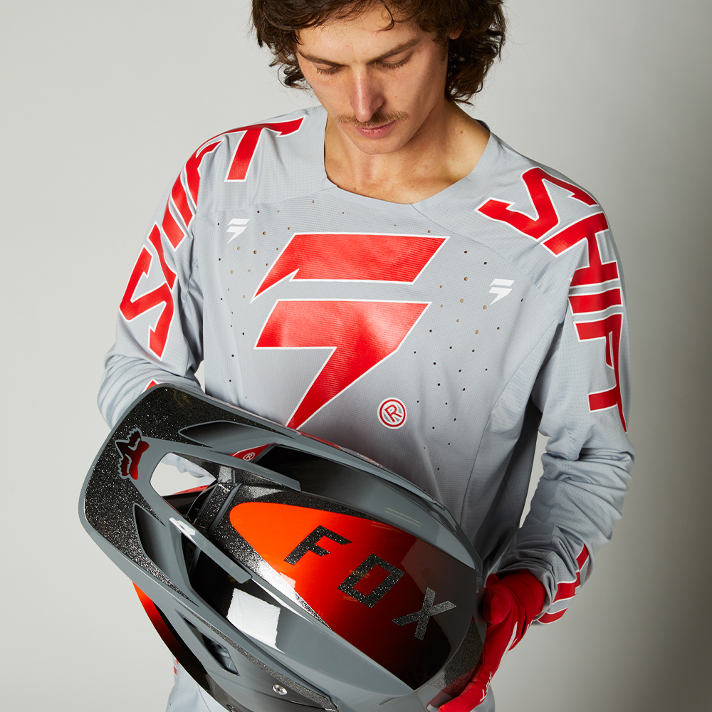 Motocross Jersey Shift Black Label King Grey/Red