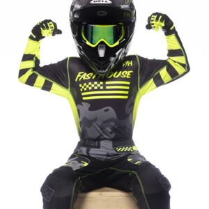 Fasthouse Grindhouse Riot Motocross Jersey Youth Black/High Viz - Image 3