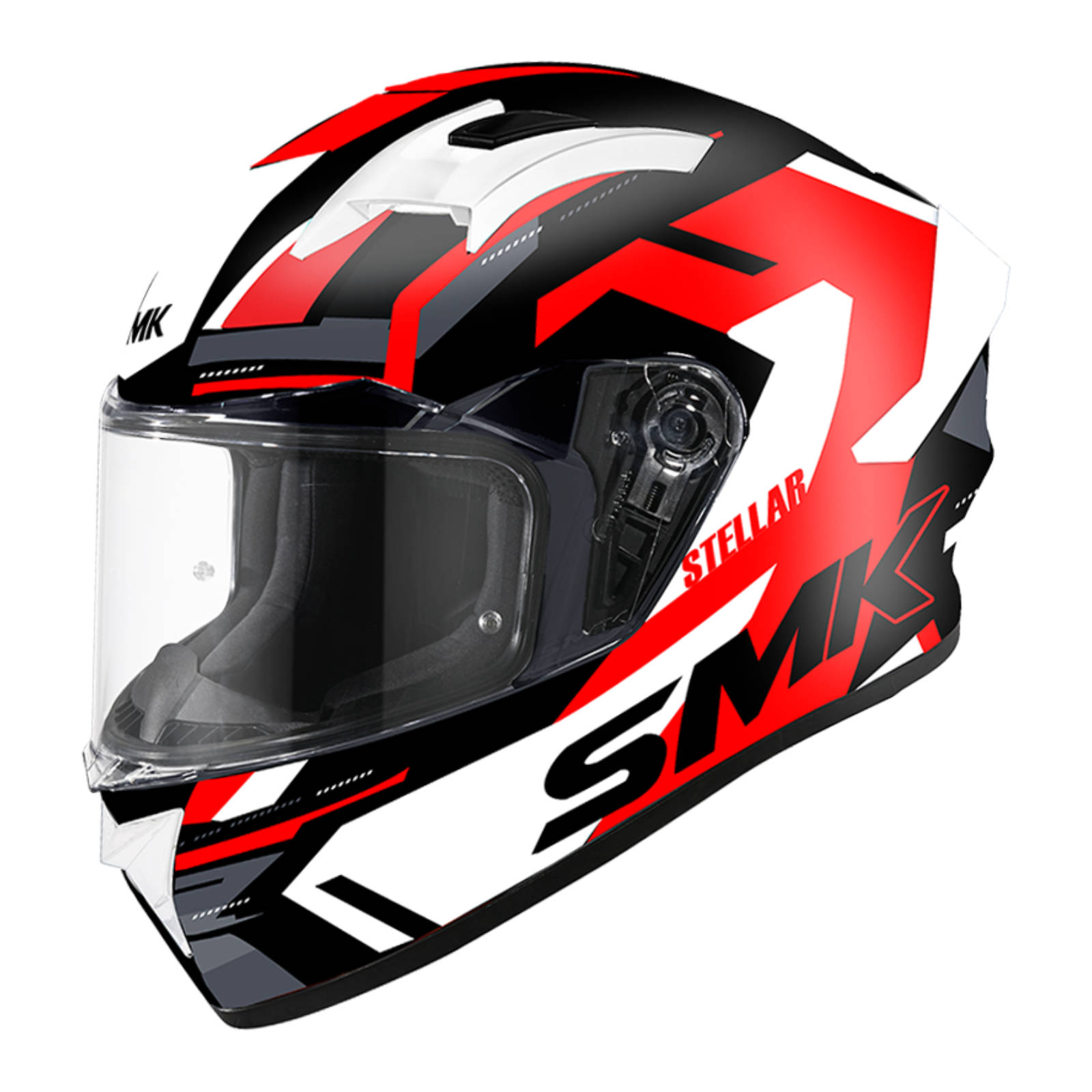 SMK Stellar K Power Road Helmet Black/Red/White - Image 1