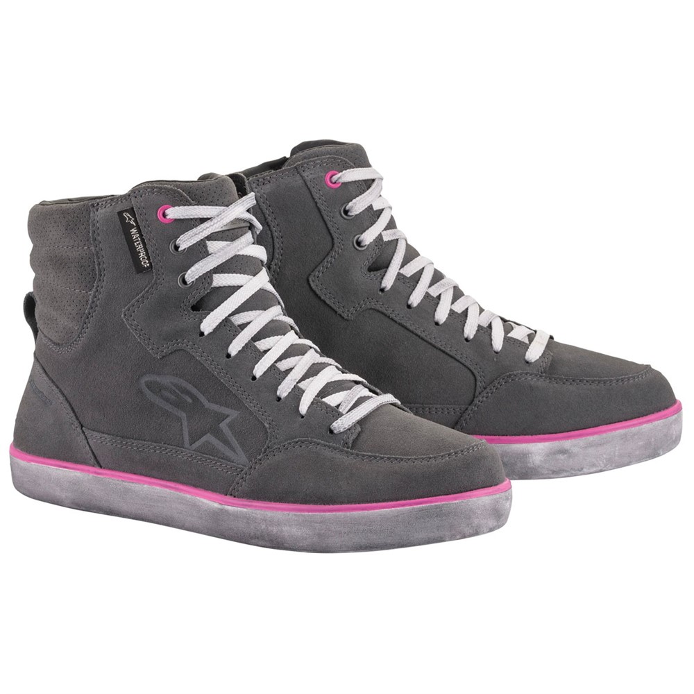 Shoes Alpinestars J-6 WaterproofWomens Light Gray/Fuchsia