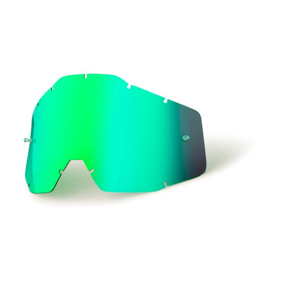 100% Racecraft/Accuri/Strata Replacement Lens - Green Mirror/Smoke Anti Fog