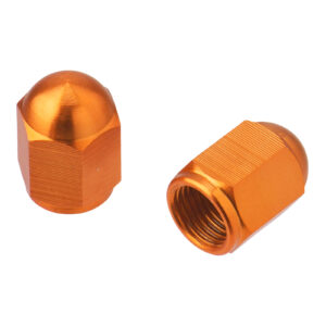 DRC ALUMINUM VALVE CAPS 2PCS ORANGE - Image 1