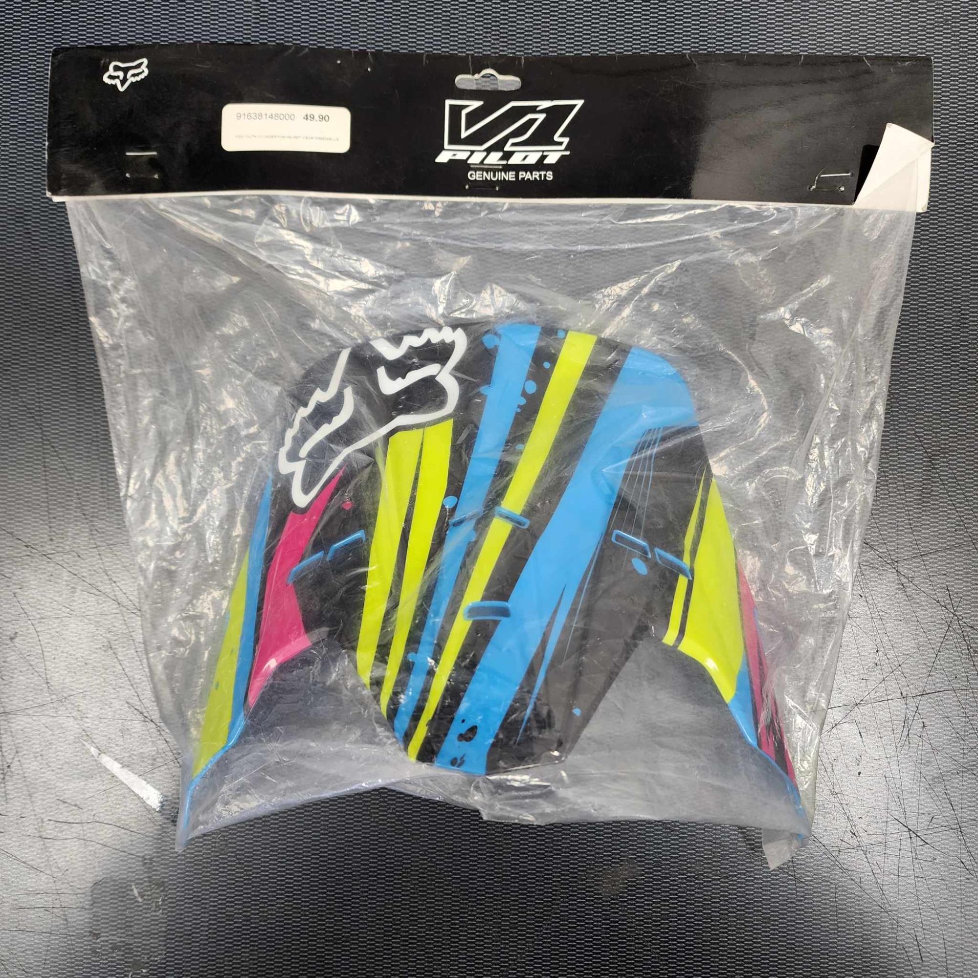 Fox Helmet Peak Youth V1 Undertow Green/Blue - Image 2