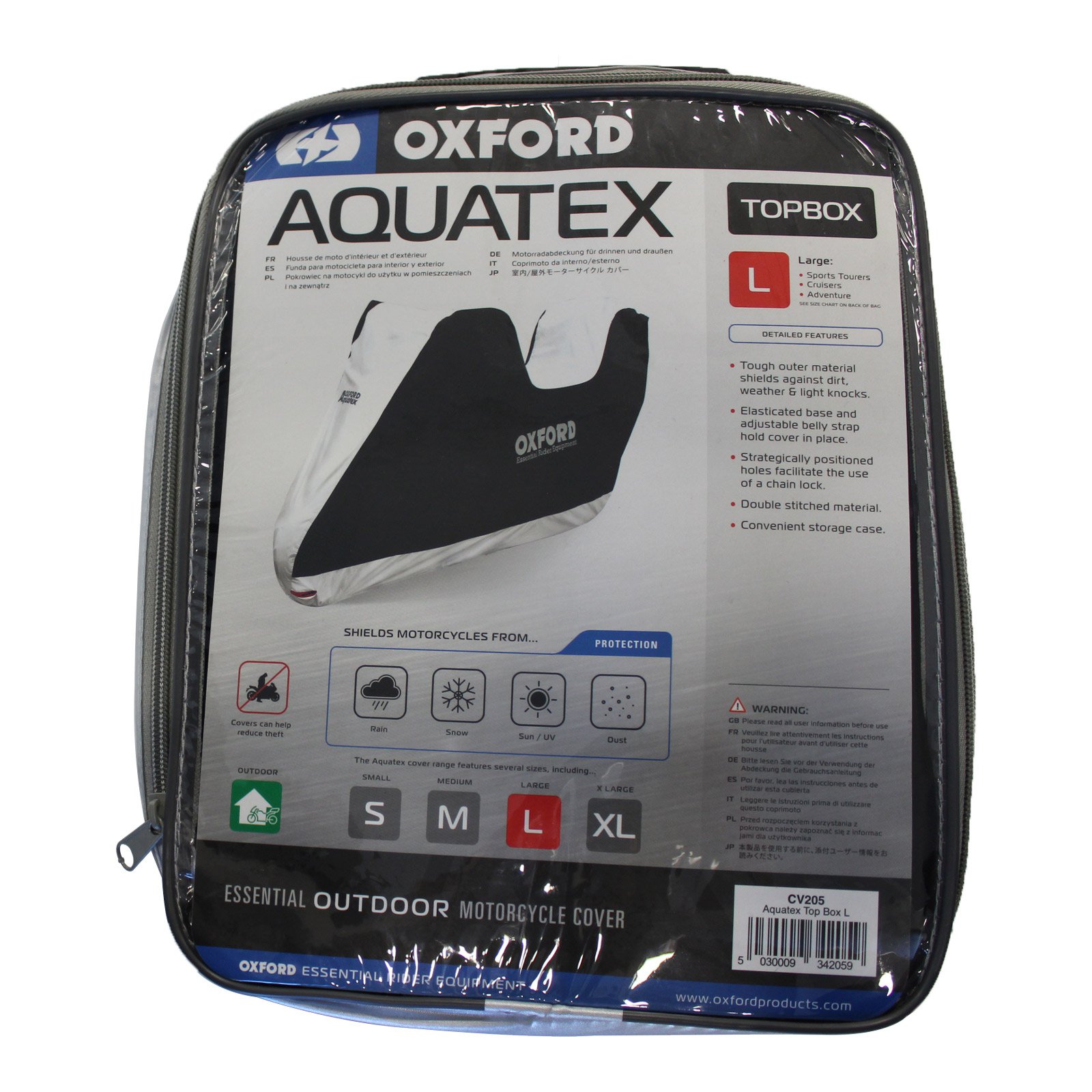 OXFORD AQUATEX M/C COVER LGE WITH TOP BOX - Image 1