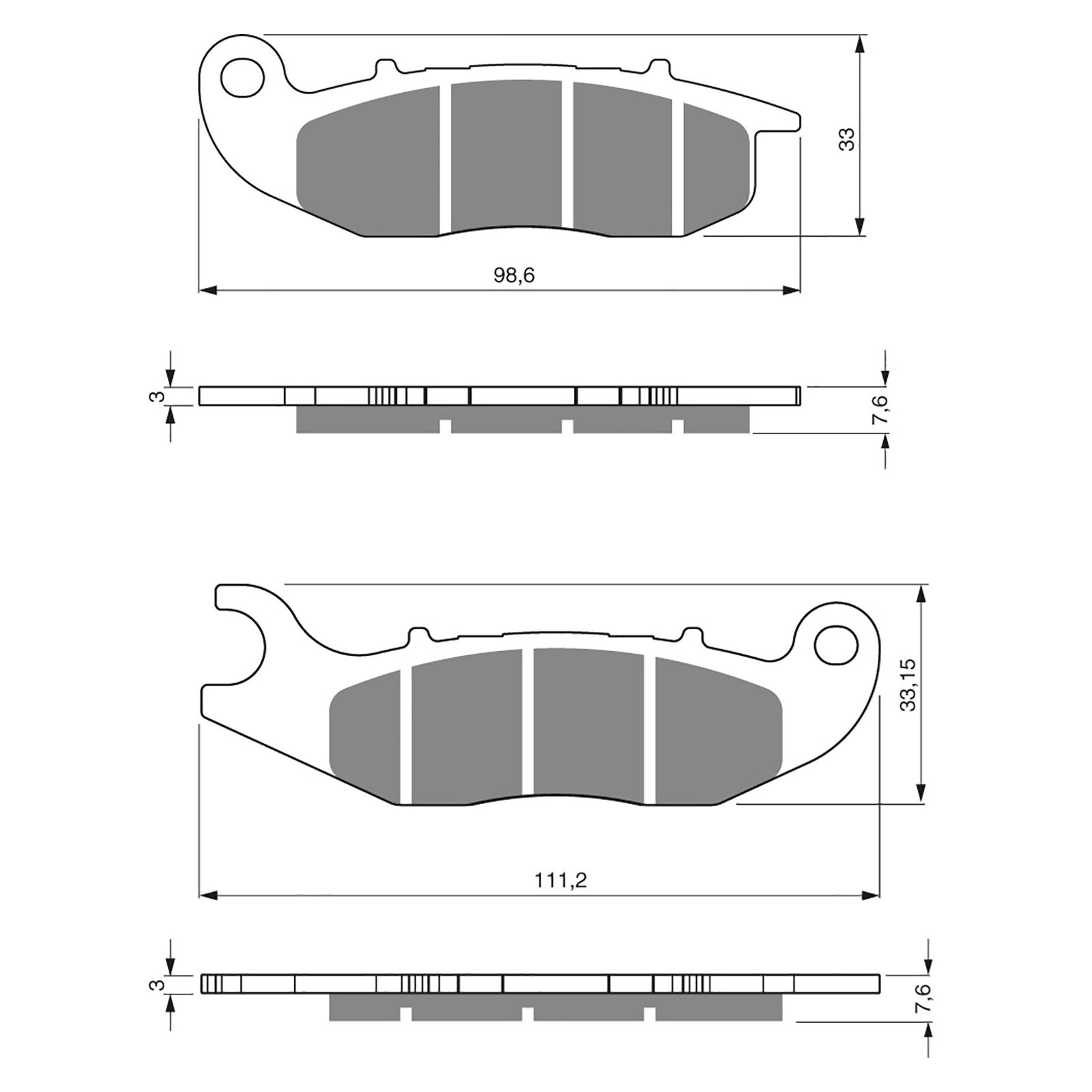 BRAKE PADS GOLDFREN SINTERED SPORTS GF278- S3 ( P405 ) - Image 1