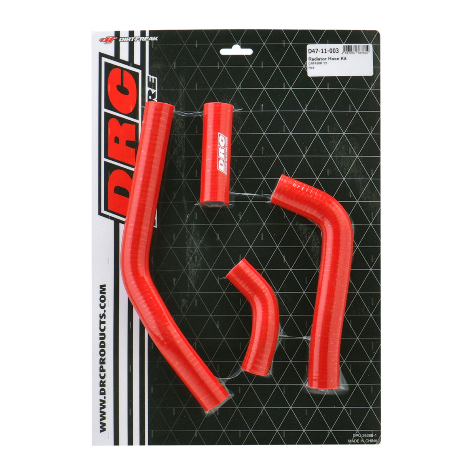 DRC Radiator Hose Kit CRF450R '21- Red - Image 2