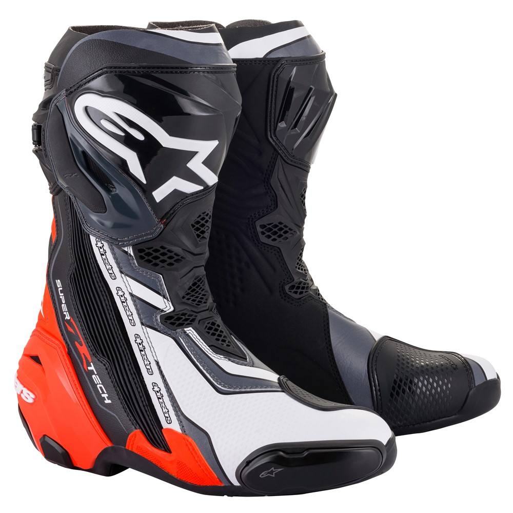 Alpinestars Supertech R Boots Black/Red Fluoro/White/Gray