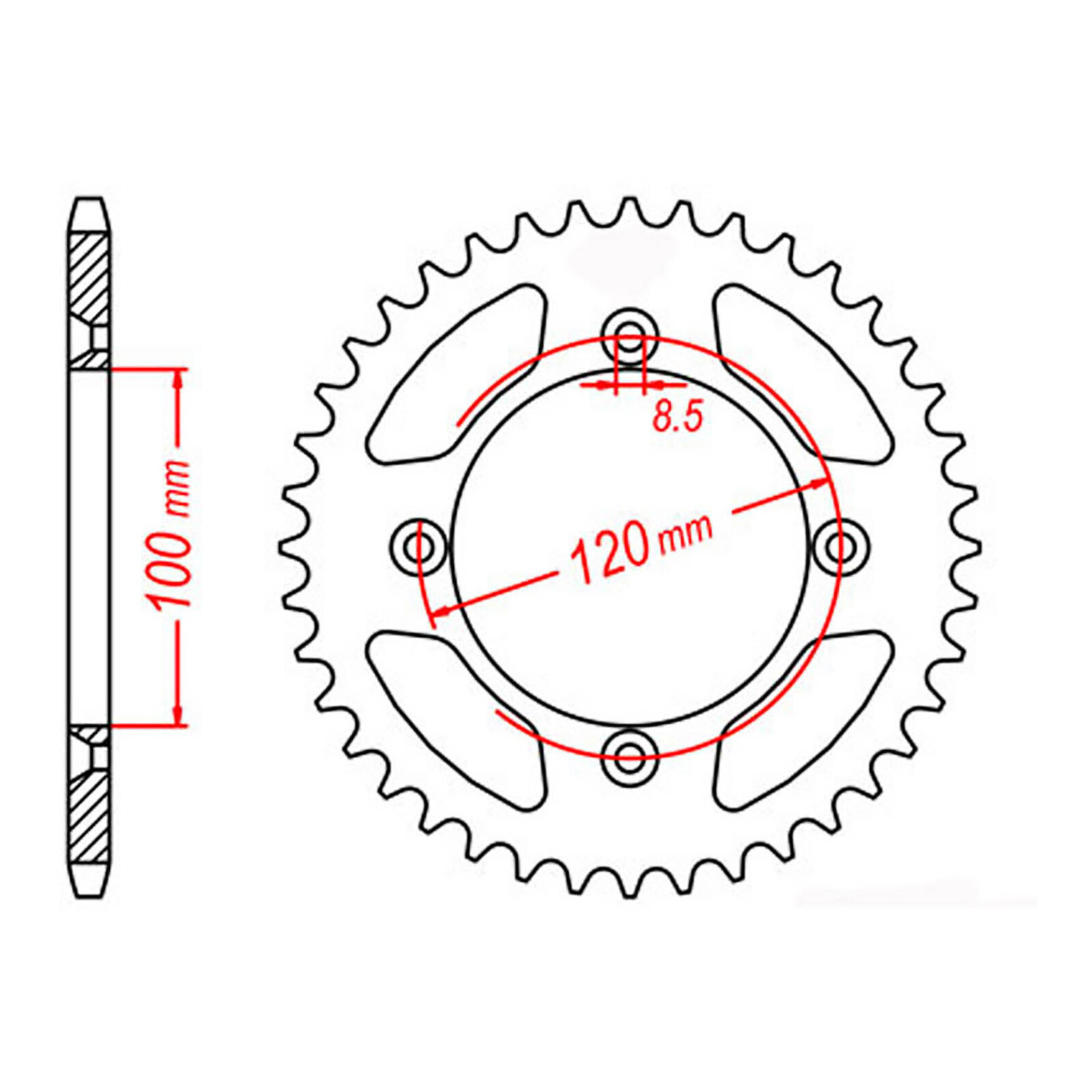 Rear Sprocket OE Steel 798 51T #428 - Image 1