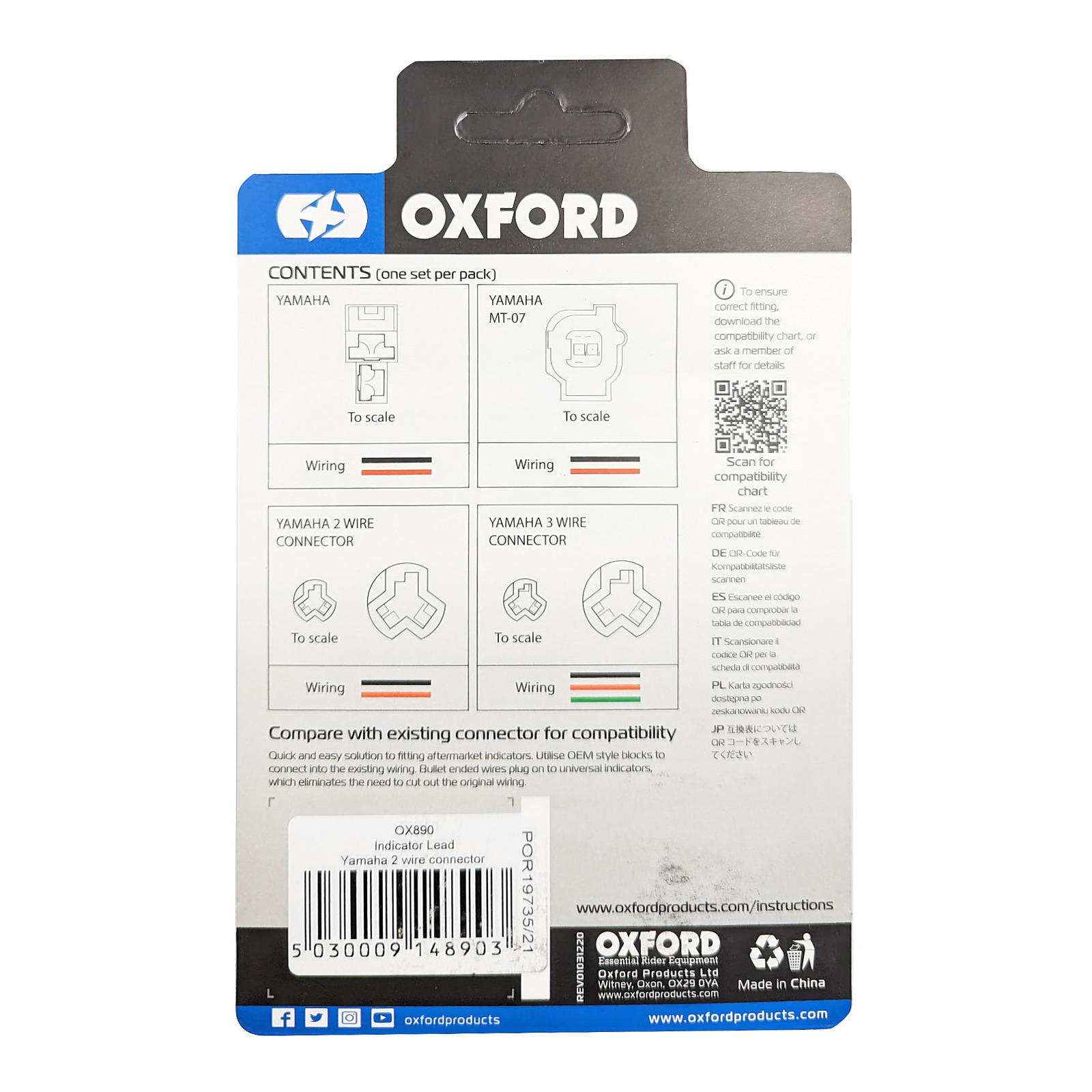 Oxford Indicator Leads - Yamaha 2 Wire Connector - Image 3