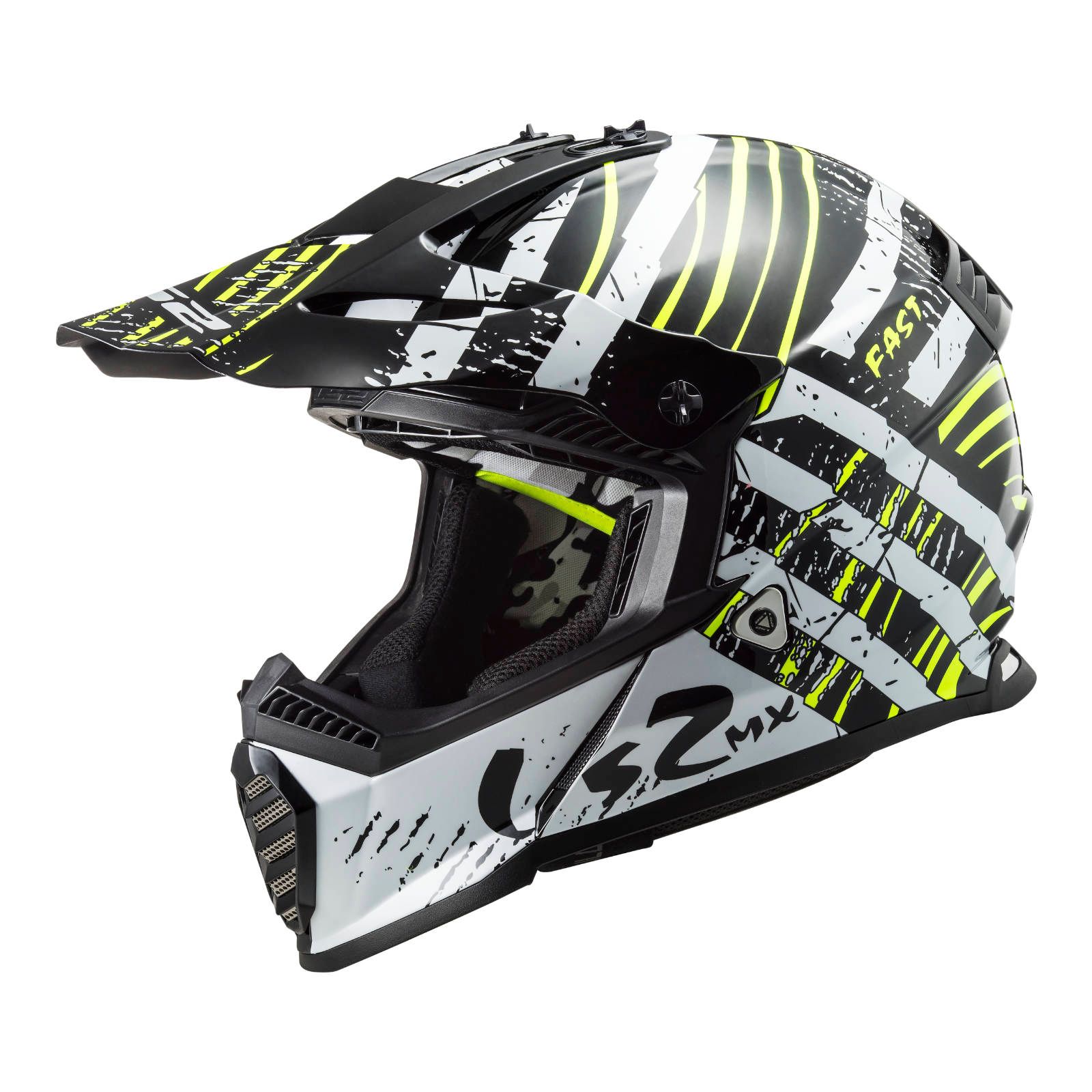 LS2 MX437 Fast Evo Verve Motocross Helmet Black/White - Image 5
