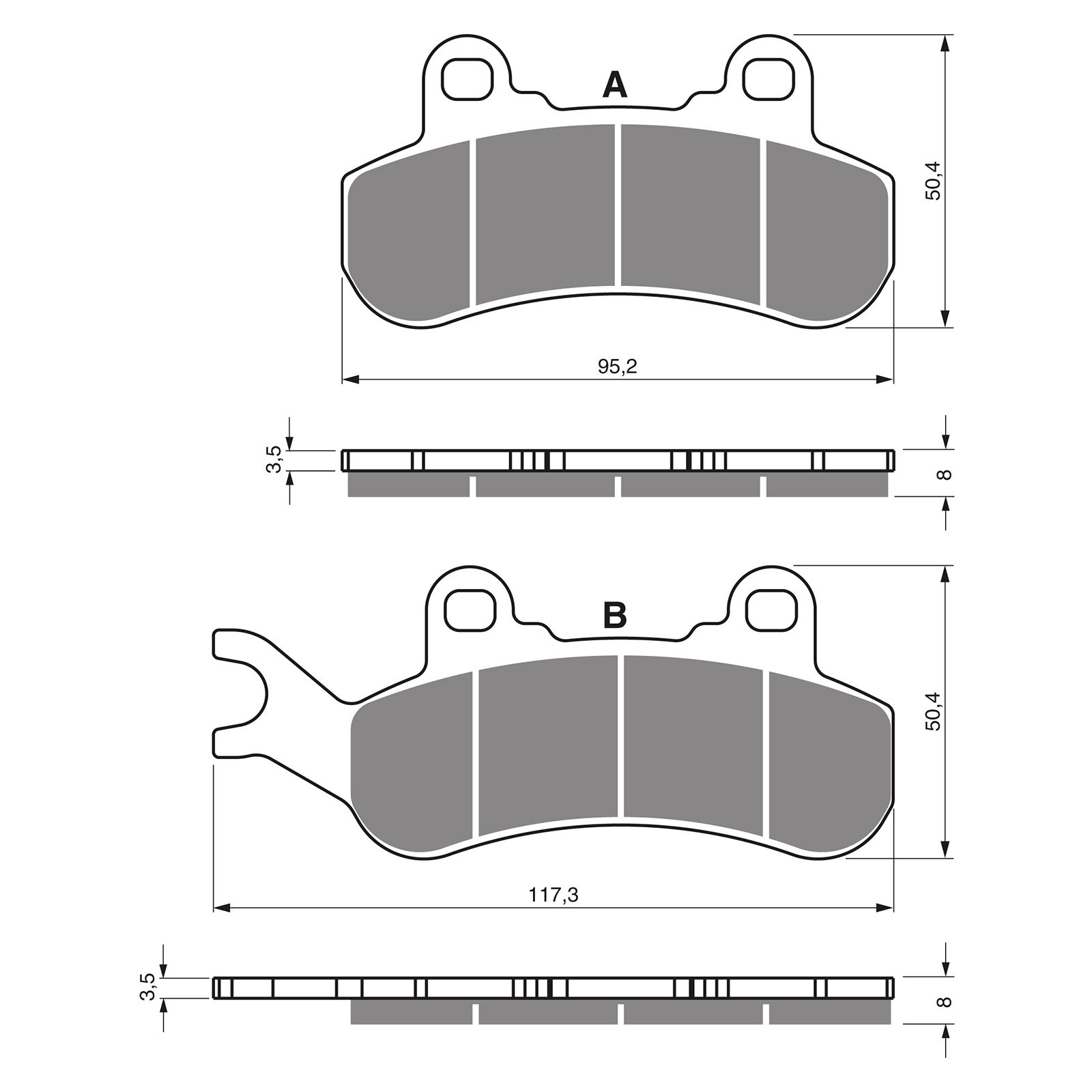 BRAKE PADS GOLDFREN OFFROAD RACING GF376 - K5 ( PR508 ) - Image 1