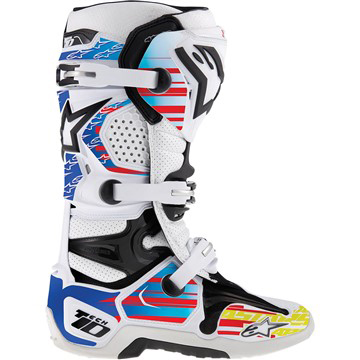 Alpinestars Tech-10 Boot Graphics Blue/Cyan/Red 7-10 S/M