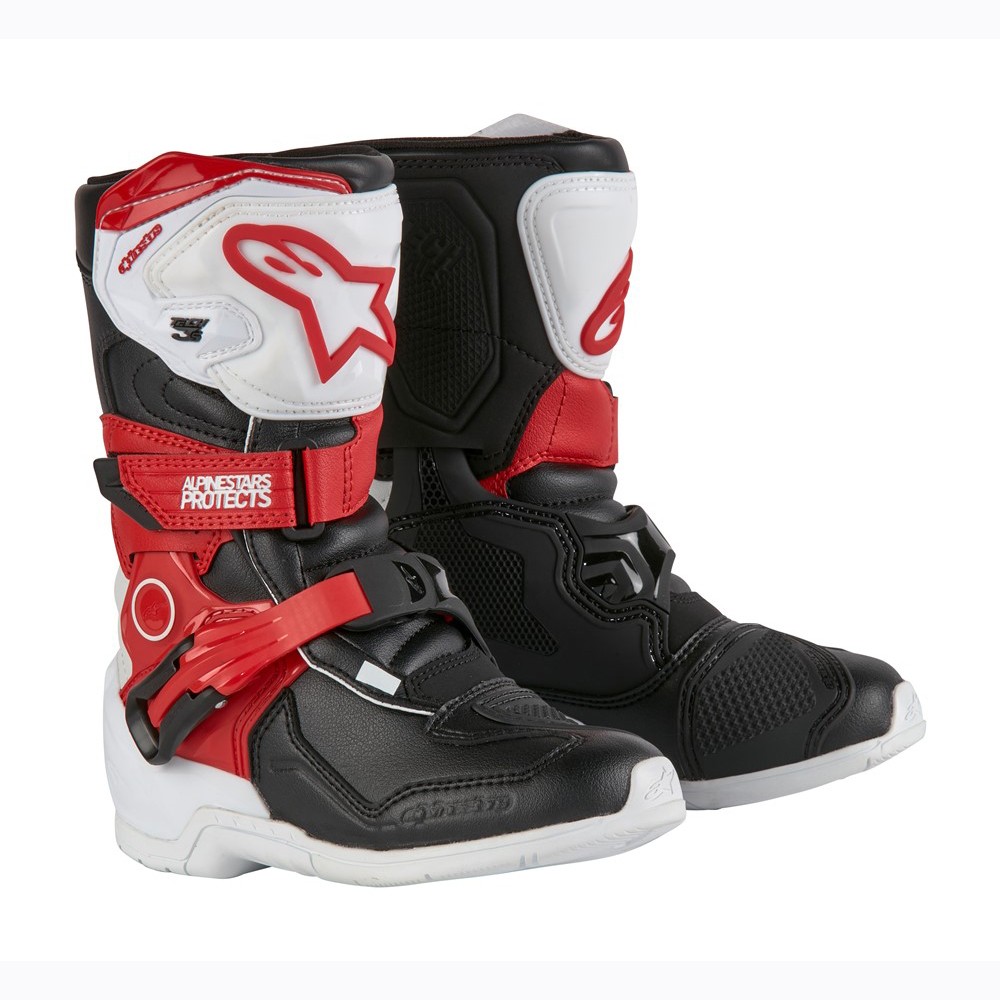Alpinestars Tech-3S Kids MX Boots White/Black/Bright Red