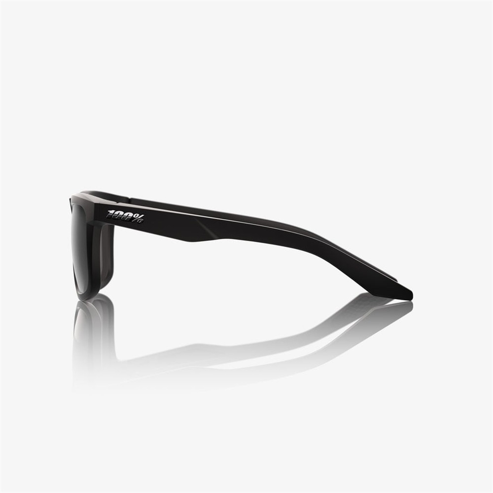 100% Blake Matte Black Sunglasses Smoke Lens