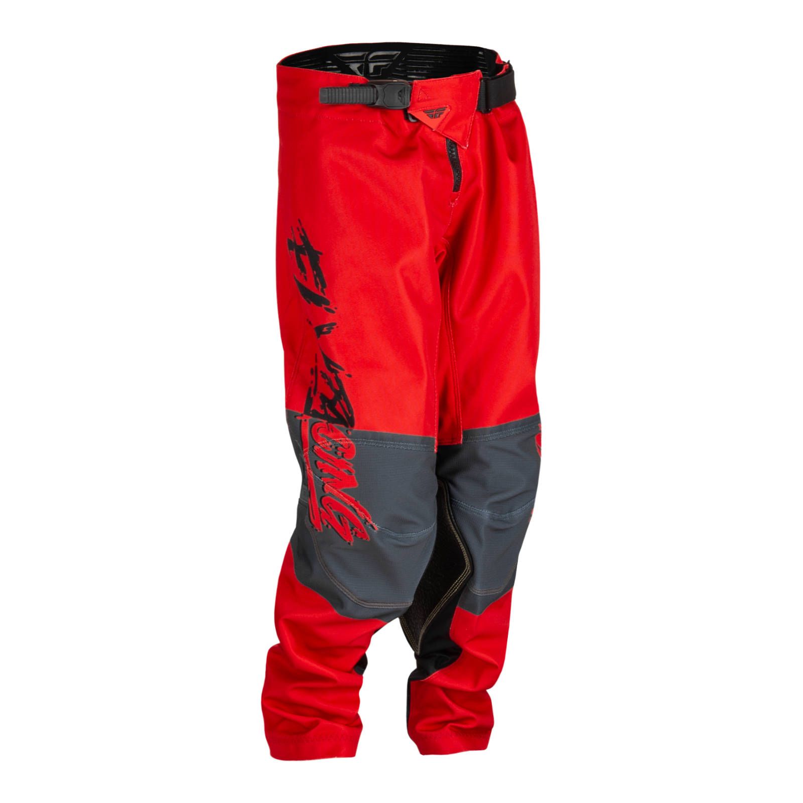 Fly Kinetic Khaos Motocross Pants Youth Black/Red/Grey - Image 1