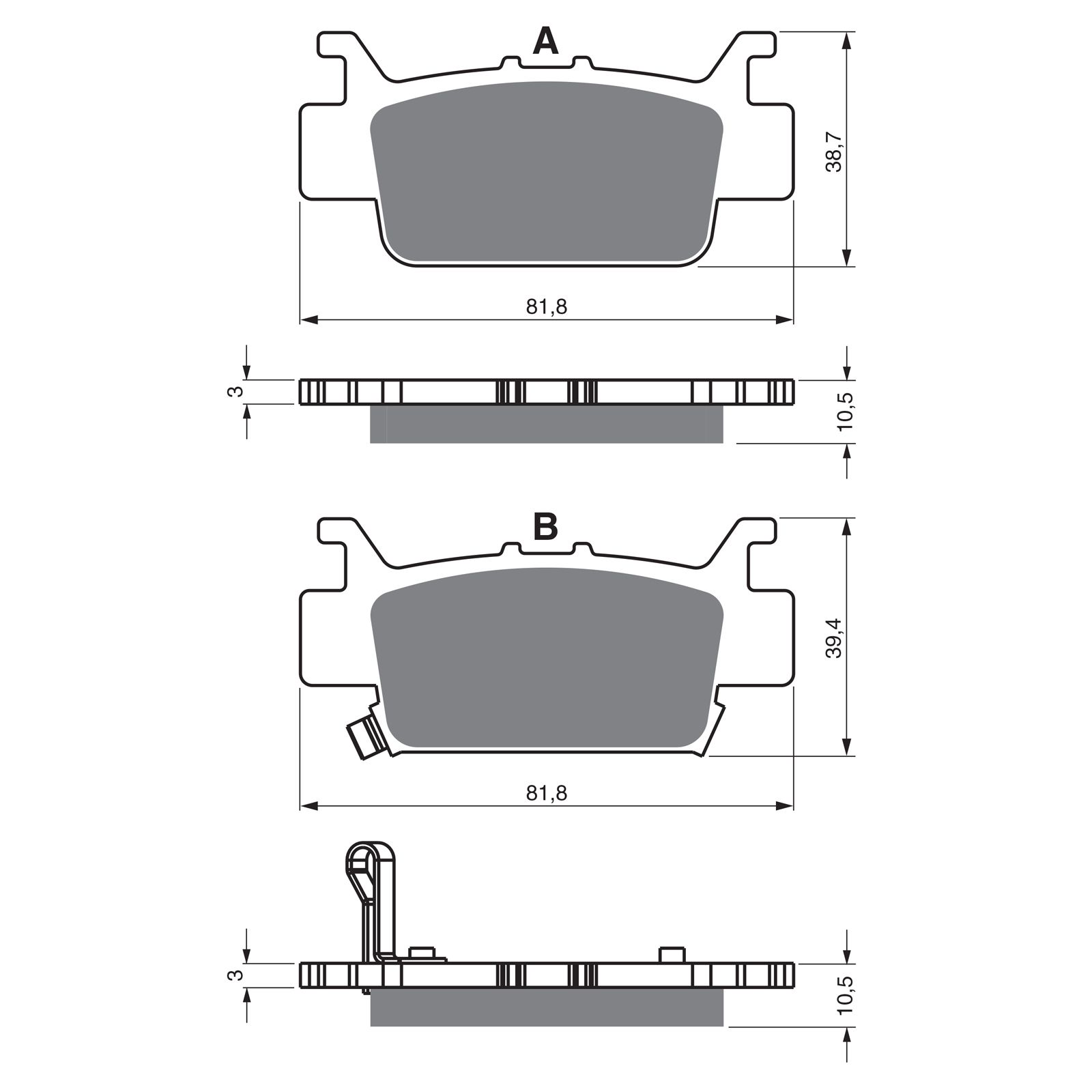 BRAKE PADS GOLDFREN OFFROAD RACING GF385 - K5 ( PR525 ) - Image 1