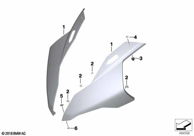 BMW Trim Upper Section Left Primed S1000R 2018-23