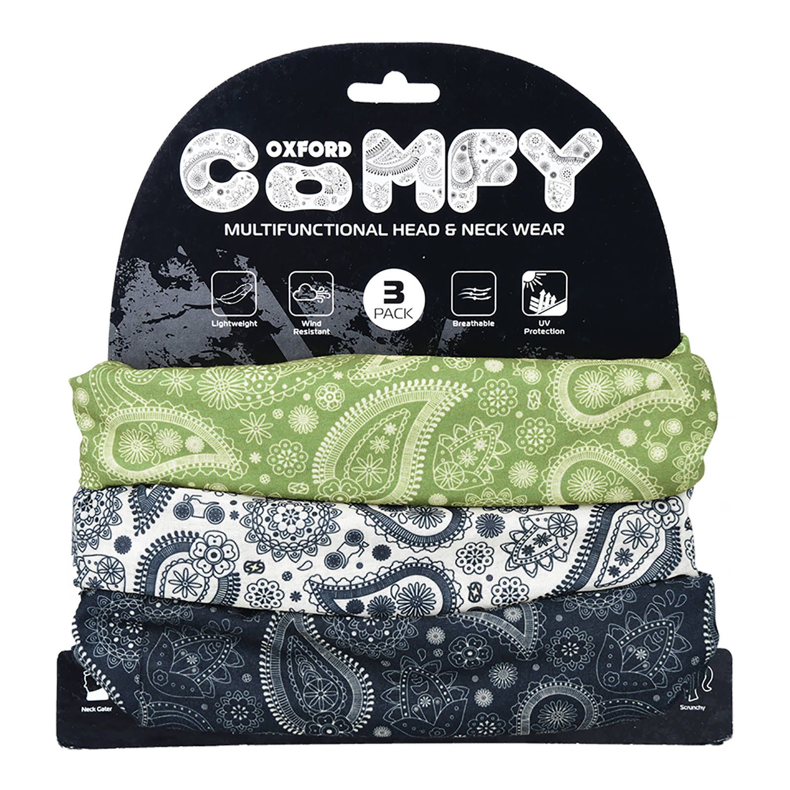 Head and Neck Wear Oxford Comfy 3 Pack Paisley - Image 1