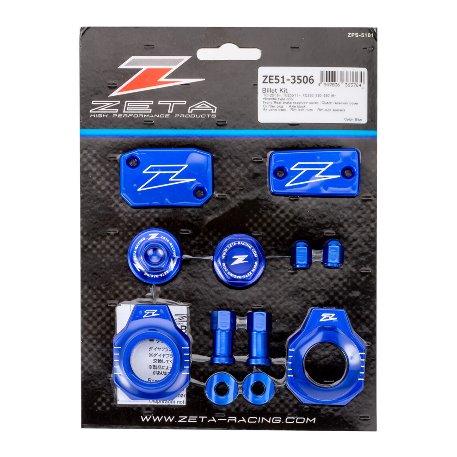 Zeta Billet Kit Husqvarna TC125 - Blue - Image 2
