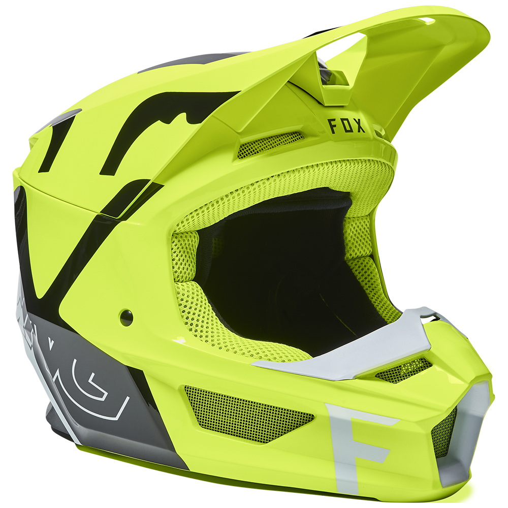 Fox V1 Skew Youth Flo Yellow Motocross Helmet