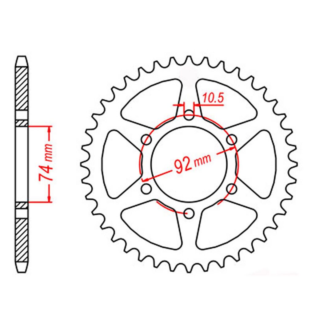 SPKT REAR OE STEEL 856 45T #530 INDENT