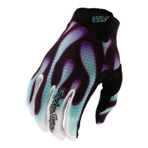 Troy Lee Designs Overspray Motocross Gloves Black/Real Teal - Image 1