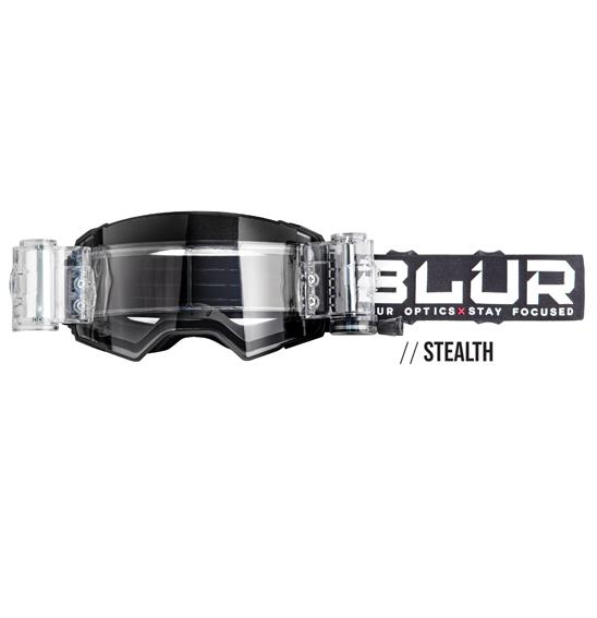 Blur B-60 Rolloff Motocross Goggles Stealth Matte Black