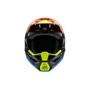Alpinestars S-M3 Youth Motocross Helmet Fray Black/Orange/Yellow Fluoro Gloss - Image 3