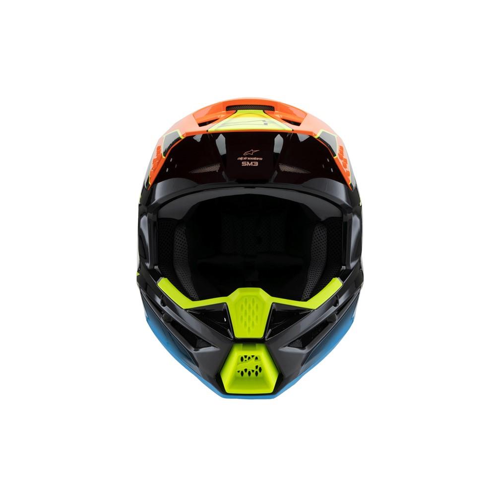 Alpinestars S-M3 Youth Motocross Helmet Fray Black/Orange/Yellow Fluoro Gloss