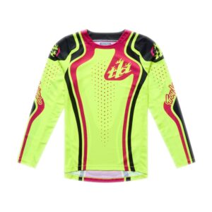Troy Lee Designs GP Pro Roller Motocross Jersey Youth Flo Yellow/Fuchsia - Image 2