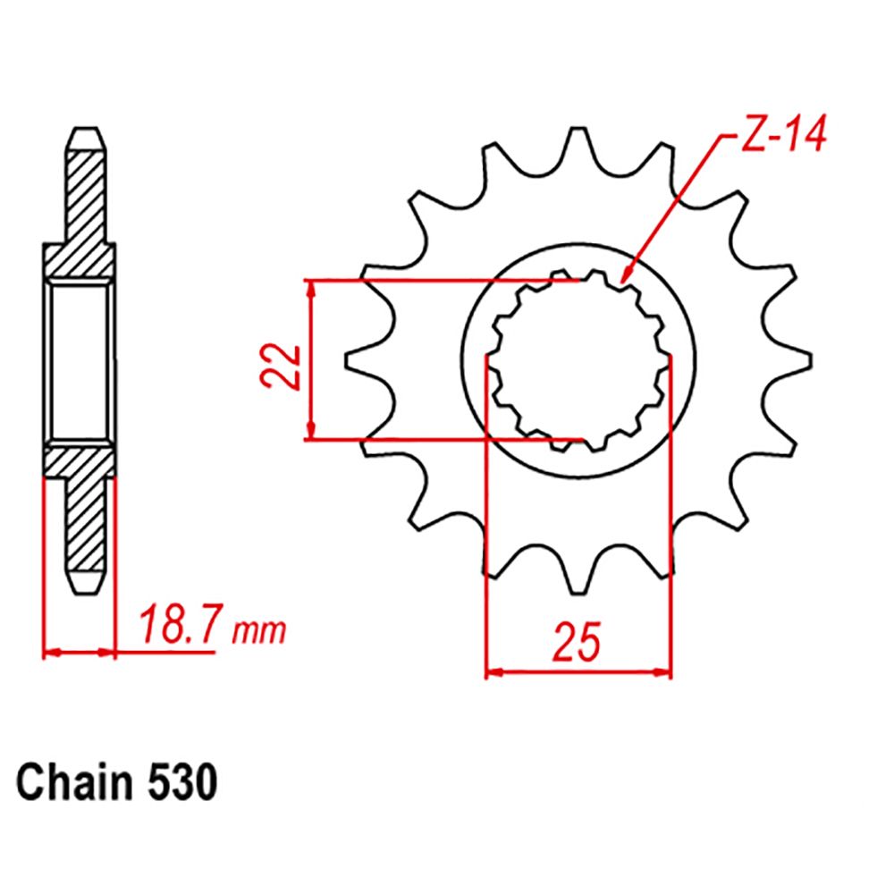 SPROCKET FRONT MTX 52900 14T #530