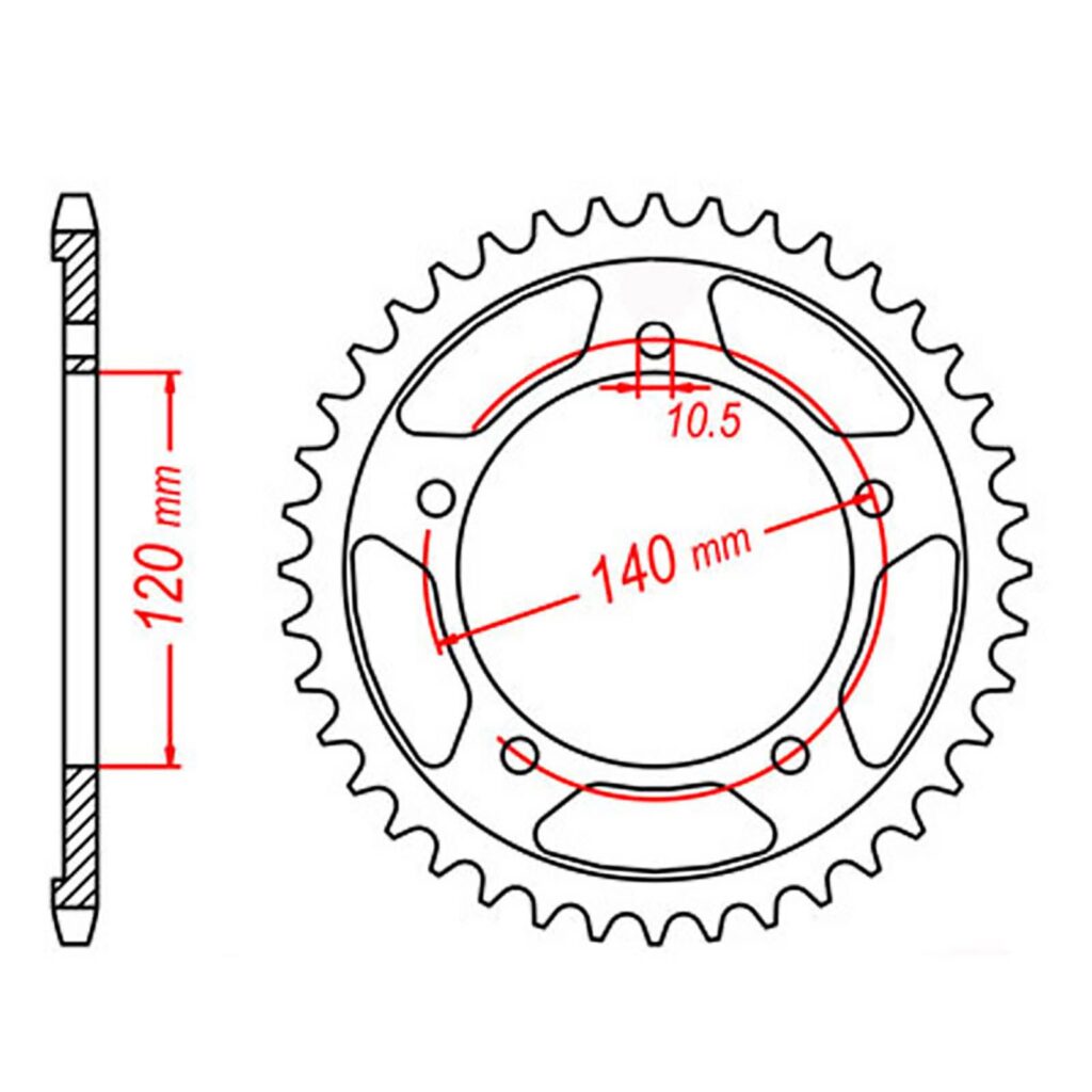SPKT REAR OE STEEL 1792 43T #525