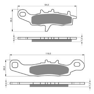 BRAKE PADS GOLDFREN OFFROAD RACING GF108 - K5 ( PR244 ) - Image 1