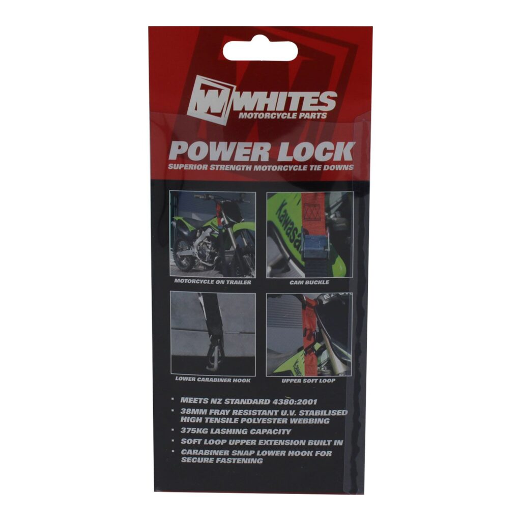 WHITES TIE DOWNS 1 1/2in x 6ft BLK/BLK