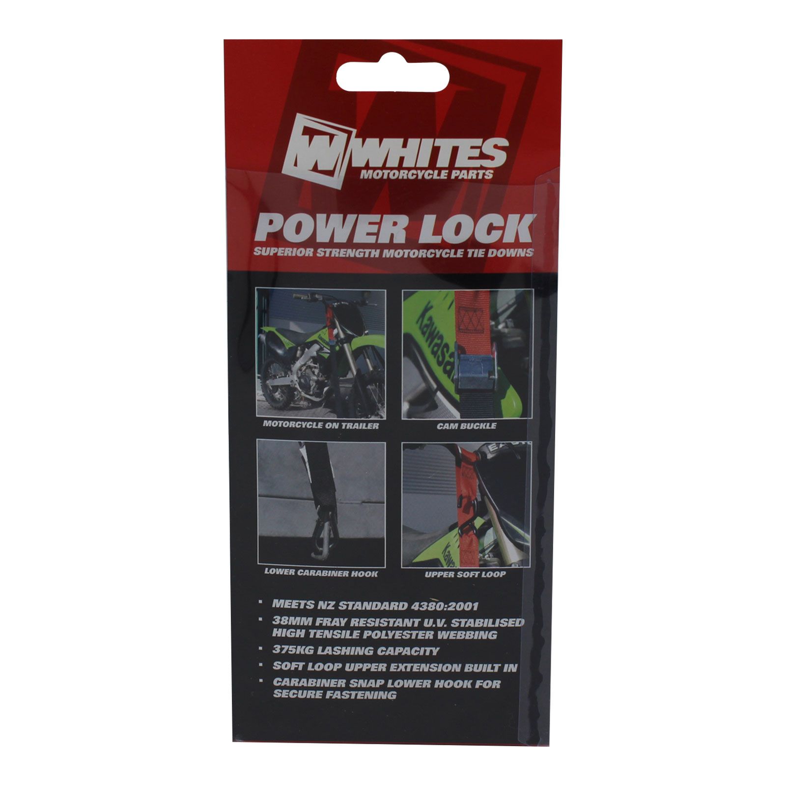 WHITES TIE DOWNS 1 1/2in x 6ft BLK/BLK - Image 3