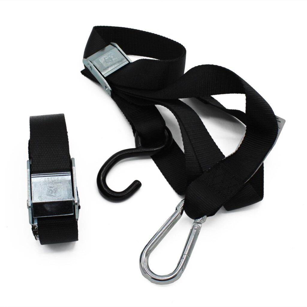 WHITES TIE DOWNS 1 1/2in x 6ft BLK/BLK