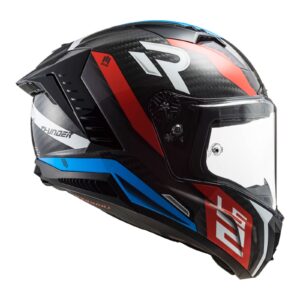 LS2 Thunder Carbon Supra FF805C Road Helmet Red/Blue - Image 2