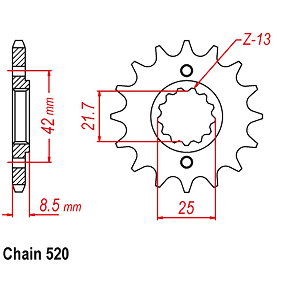 SPKT FRONT OE STEEL 516 13T #520